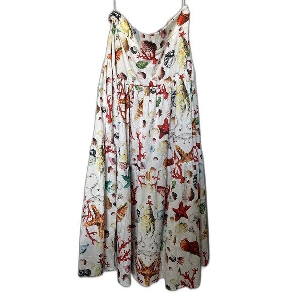 NEW Commense Coral Beach Crop Top & Skirt Tiered Maxi Set Women’s Sz L Resort - Picture 5 of 12